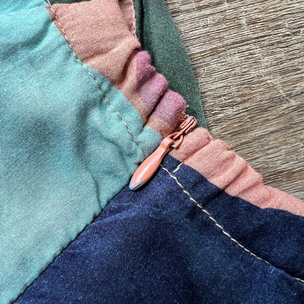 Vix Paula Hermanny Multicolor High Neck Swing Dress Flowy Midi - Picture 9 of 9